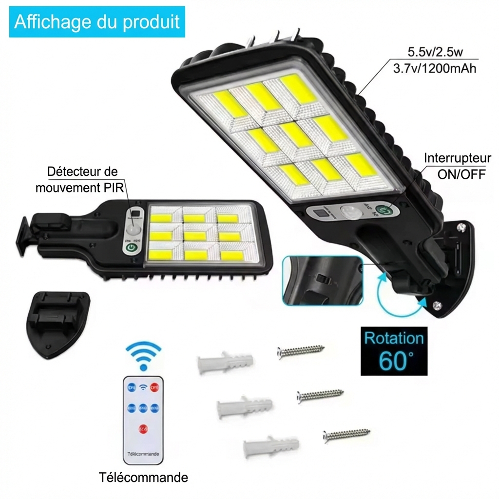 SolarGuard™ – Lampes solaires LED extérieures avec détecteur de mouvement (Pack de 6)